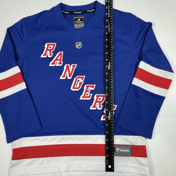 Fanatics New York Rangers Official NHL Jersey Youth Size M Hockey Tee Blue - Picture 8 of 8